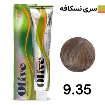 رنگ مو الیو نسکافه ای olive شماره 9.35