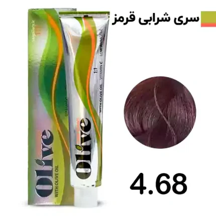 رنگ مو الیو قرمز olive شماره 4.68