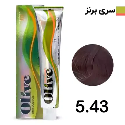 رنگ مو الیو قهوه ای برنز روشن olive شماره 5.43