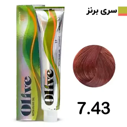 رنگ مو الیو بلوند برنز olive شماره 7.43
