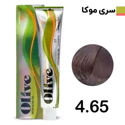 رنگ مو الیو قهوه ای متوسط تنباکویی olive شماره 4.65