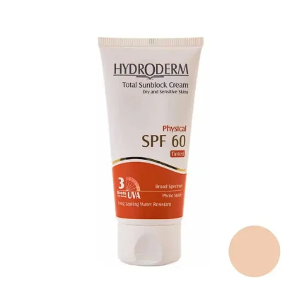 کرم ضد آفتاب رنگی هیدرودرم SPF60 بژ روشن